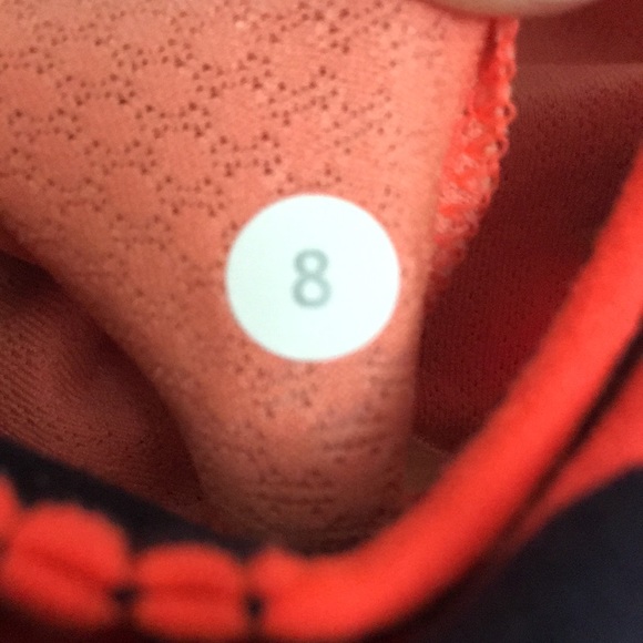 Lululemon orange and navy no limits tank, size 8 - Picture 4 of 7